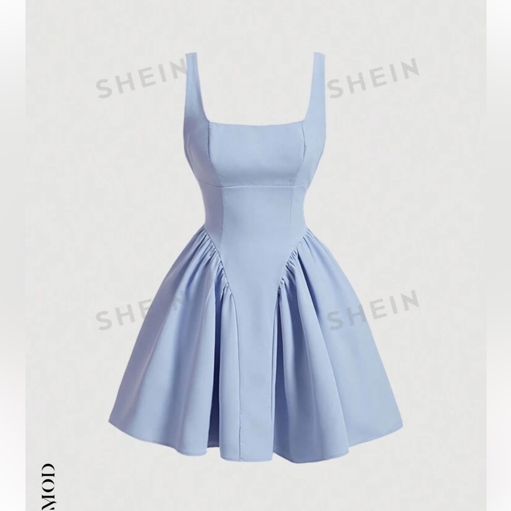 SHEIN Light Blue Mini Dress